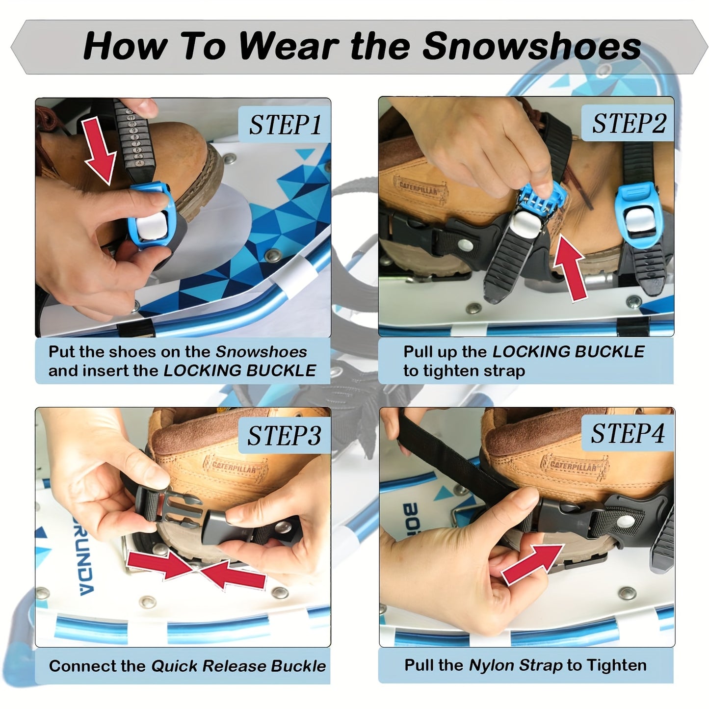 Versatile 4-in-1 Snowshoeing Kit for All Ages