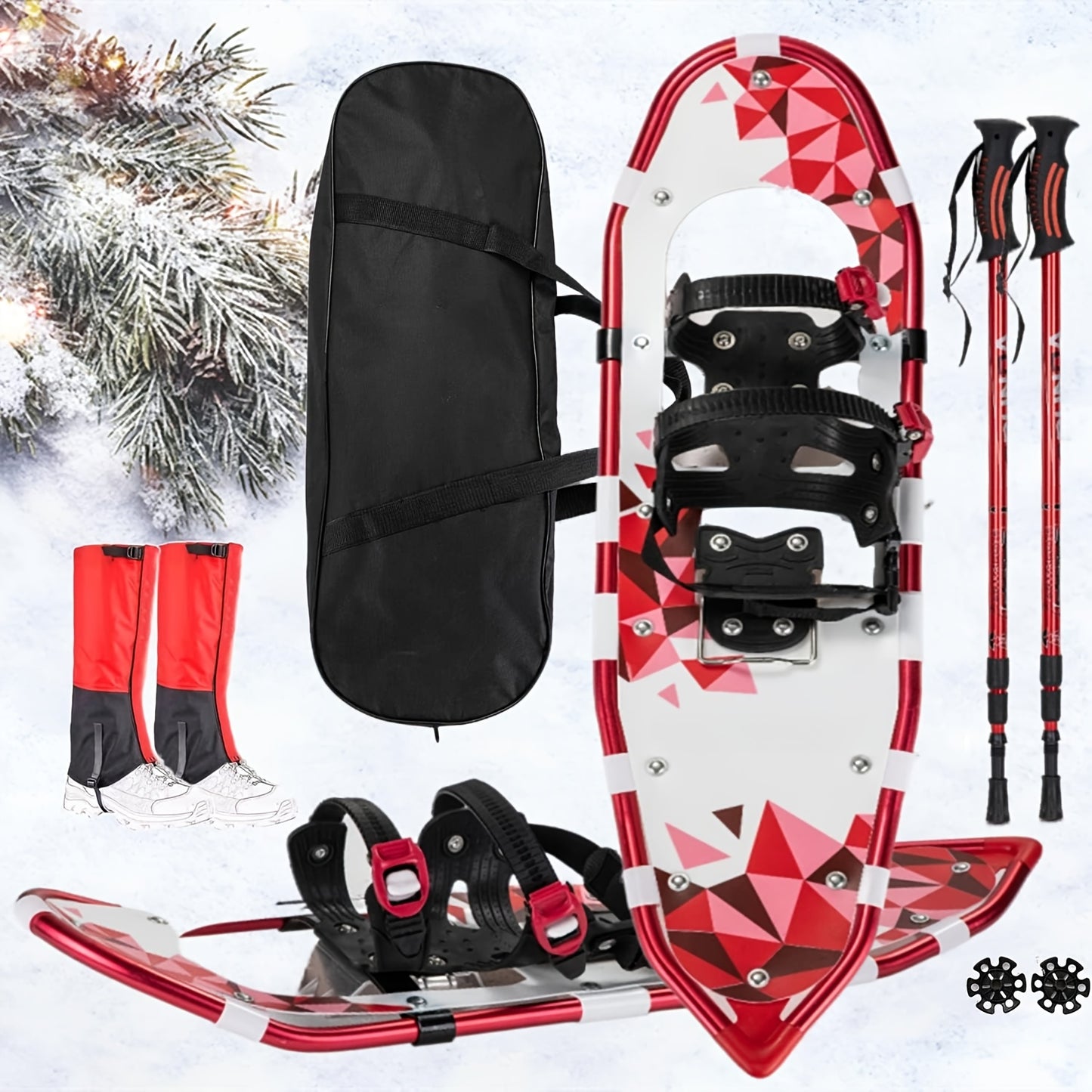Versatile 4-in-1 Snowshoeing Kit for All Ages