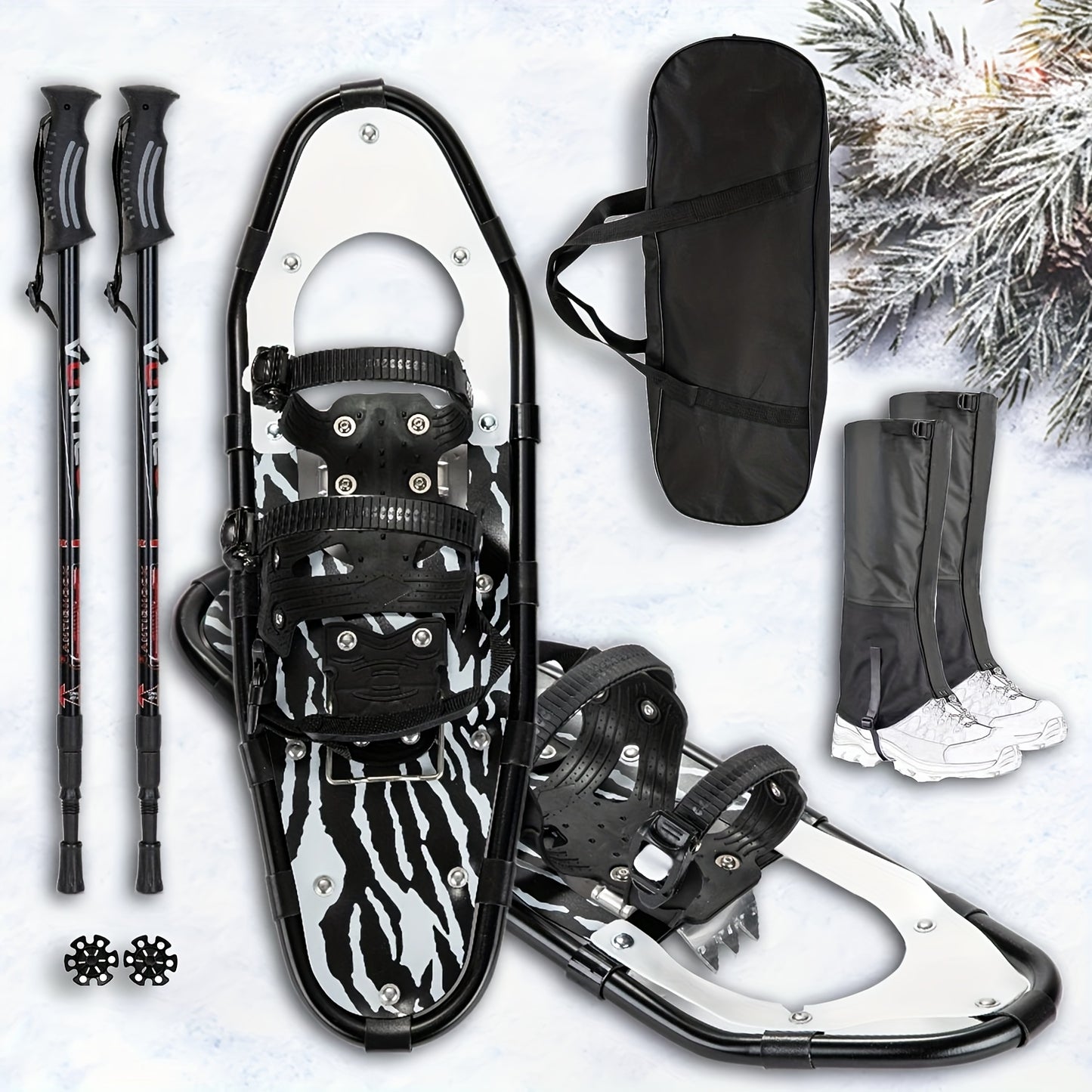 Versatile 4-in-1 Snowshoeing Kit for All Ages