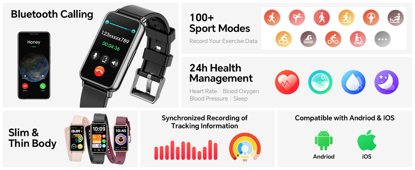 Women Smartwatch 2024 Womens  Men 1.45 Screen Bluetooth Call Sports Watch  With Android