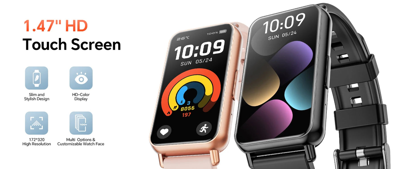 Women Smartwatch 2024 Womens  Men 1.45 Screen Bluetooth Call Sports Watch  With Android