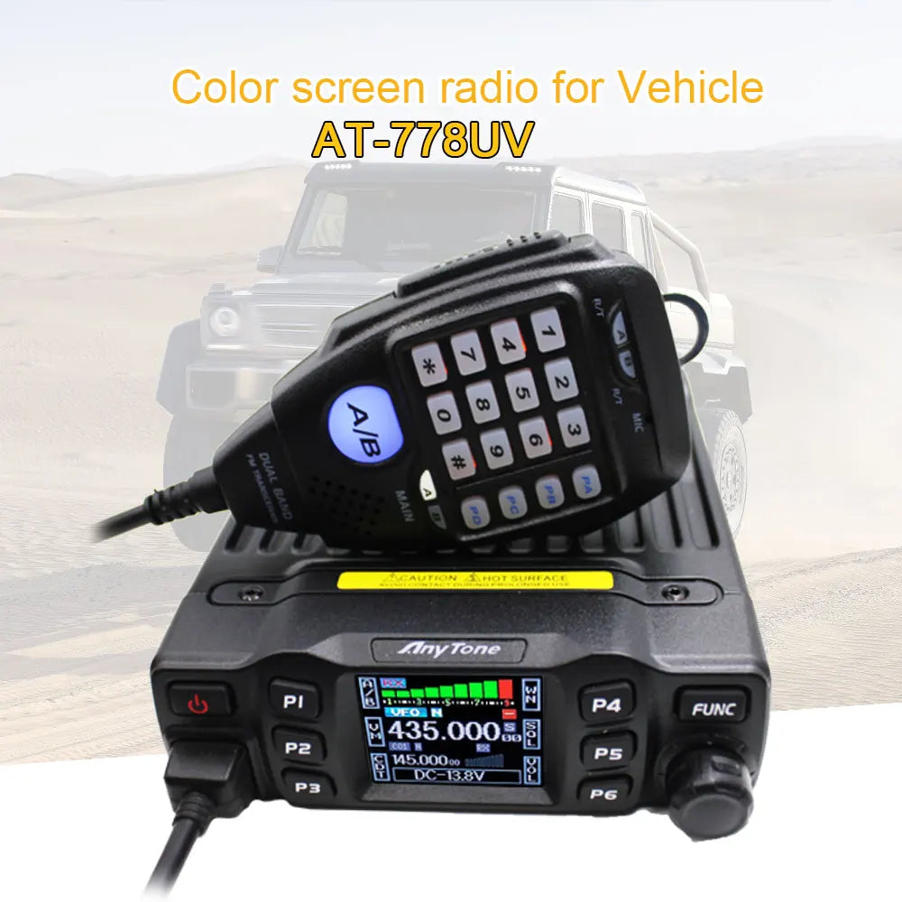 AnyTone AT-778UV 25W Dual Band 136-174 & 400-480MHz Amateur Radio, Automotive Mount