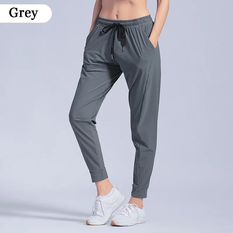Female Sportswear Trousers Nylon Quick Dry Running Pants Causal Breathable Drawstring Pocket