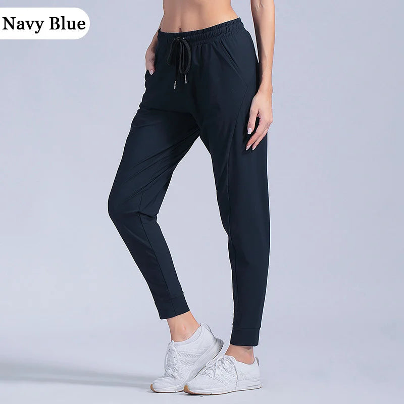Female Sportswear Trousers Nylon Quick Dry Running Pants Causal Breathable Drawstring Pocket