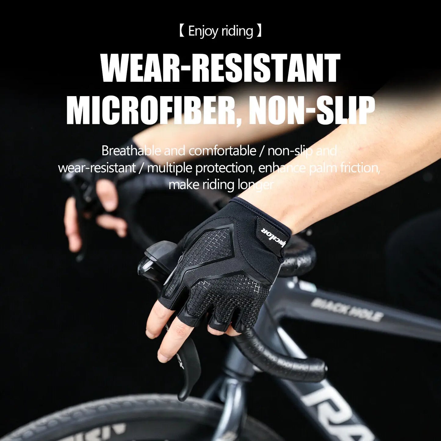 Cycling Gloves Anti- Slip Half Finger Gel Pad Shock-Absorbing Riding Gloves Summer Half-Finger Men Women