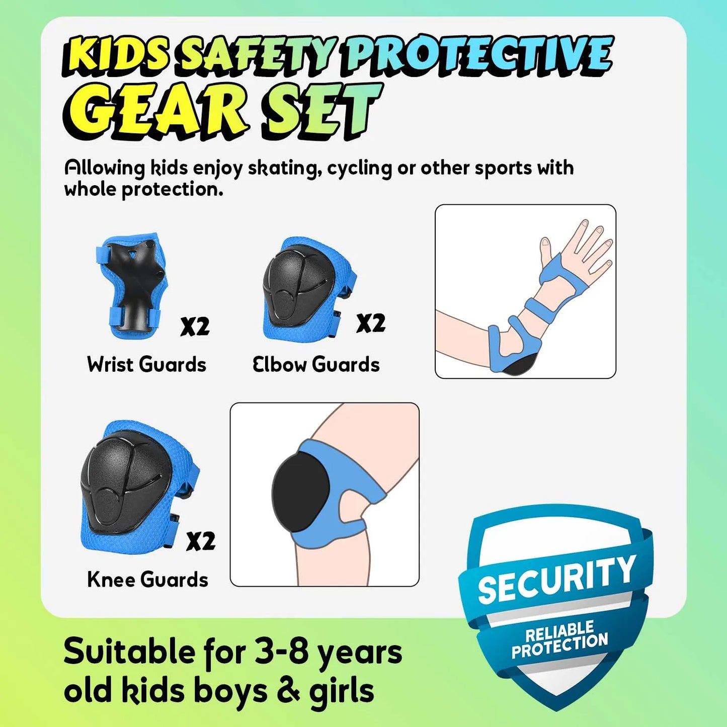 VICTGOAL Kids Bicycle Helmet Cycling Guard Knee Elbow Pads Protective
