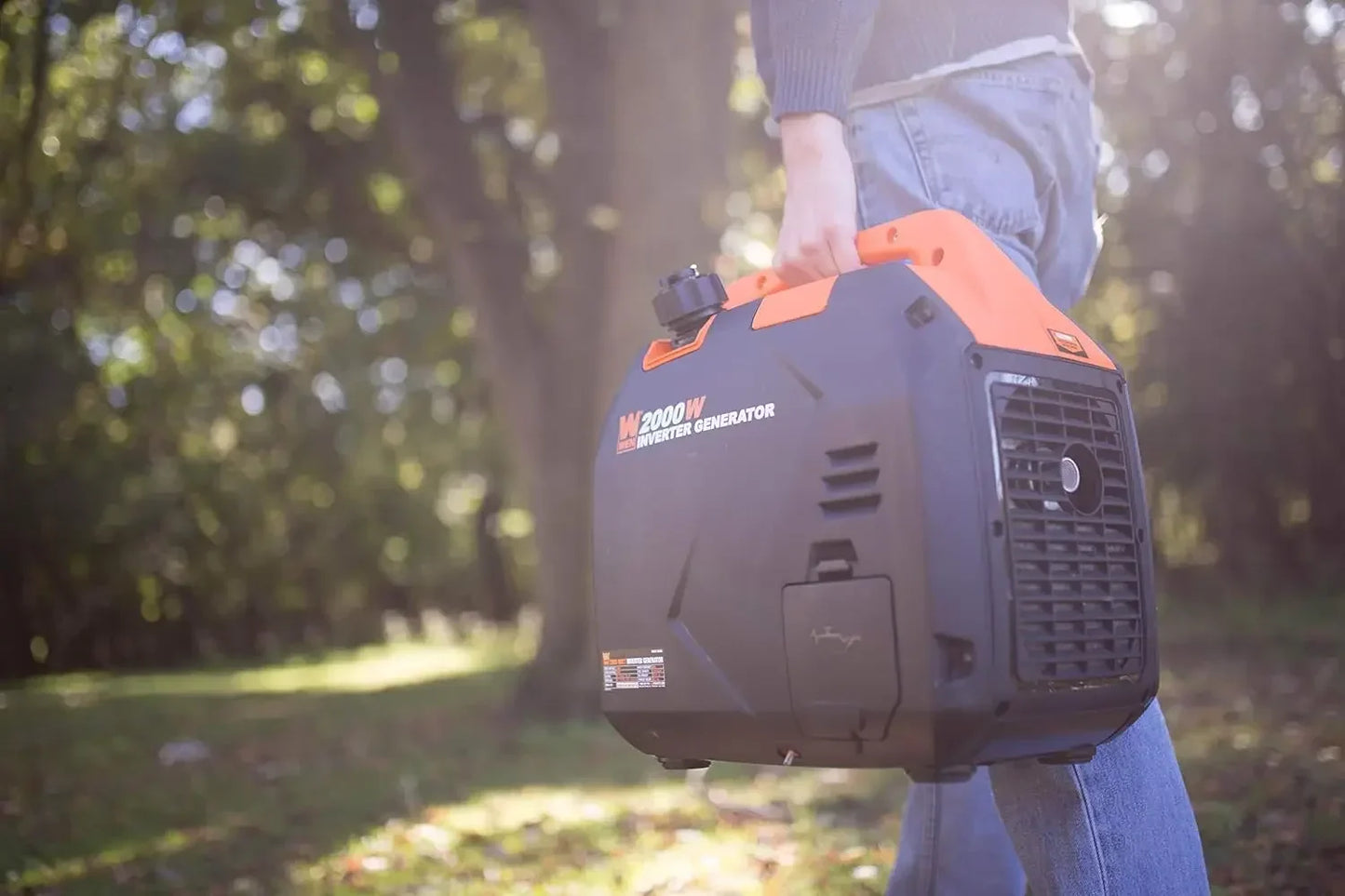 New 56203i Super Quiet 2000-Watt Portable Inverter Generator w/Fuel Shut Off, CARB Compliant, Ultra Lightweight, Black/Orange