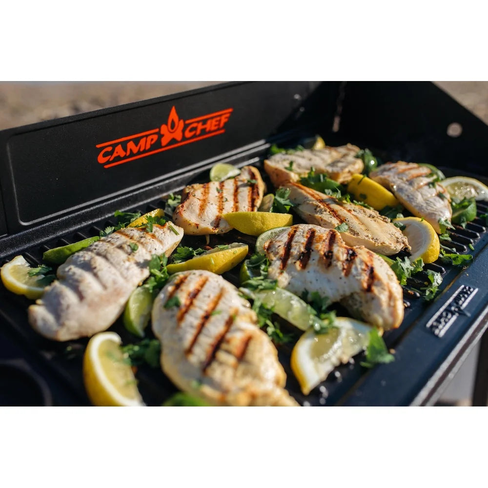 Reversible Preseasoned Cast Iron Grill Griddle Double Sided 24 Inch Cooking Surface Outdoor BBQ Breakfast Lunch Dinner