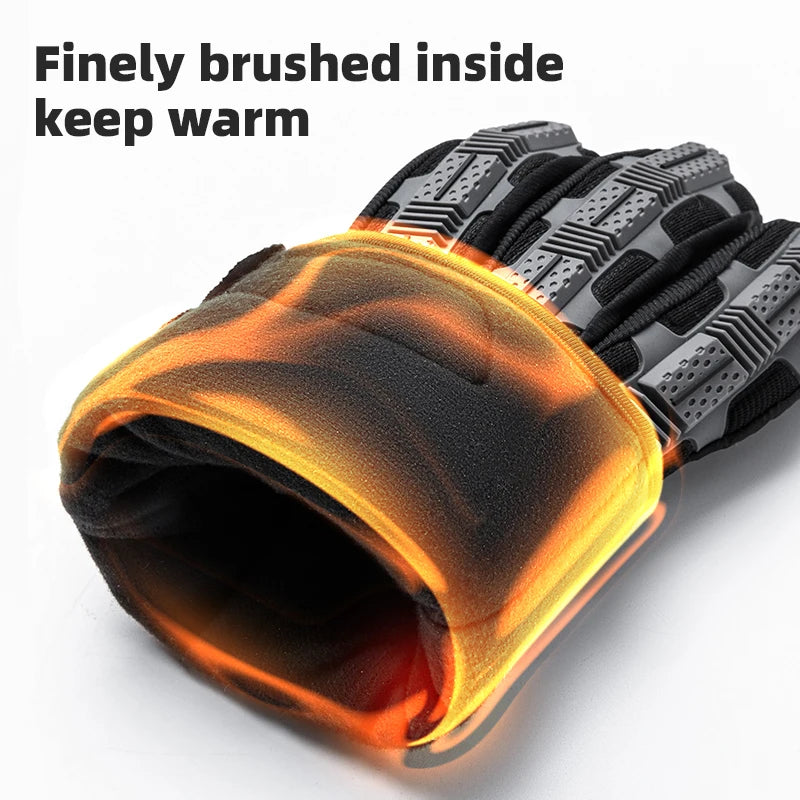 ROCKBROS Cycling Gloves Thickened Pad Shockproof Breathable GEL Warmer Full Finger