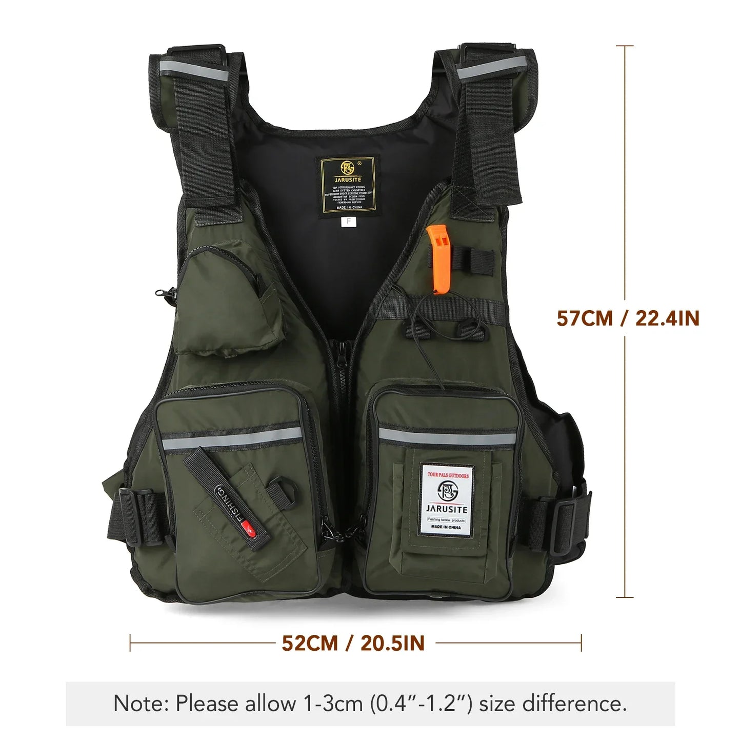 Men Professional Life Jacket Buoyancy Suit Portable Fishing Vests Multi-Pockets Waterproof