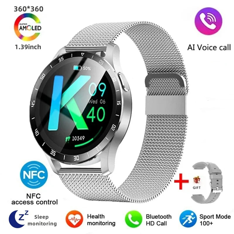 2024 New Bluetooth Call Smart Watch High end Men's Multi sport Mode NFCIP67 Waterproof Fitness Smart Electronic Watch