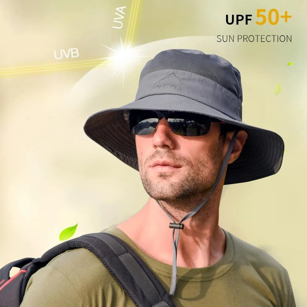 Sun Hats for Men Women Fishing Hat UPF 50+ Breathable Wide Brim Summer
