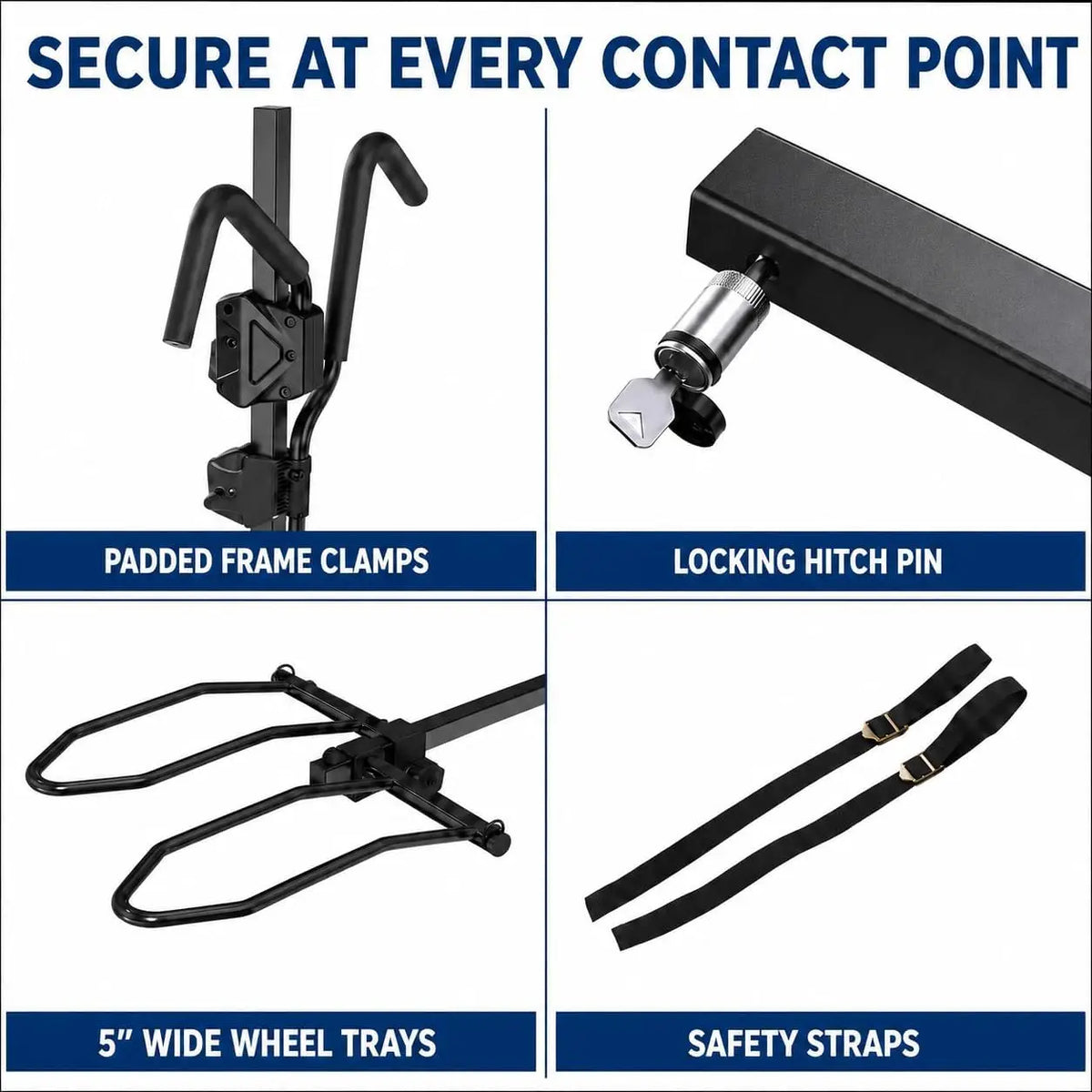 2 Bike Hitch Mount Bike Rack Easy to Install Bicycle Carrier for SUV Car Truck 176 LBS 2" Receiver Heavy-Duty Steel Mountain Road Bike Holder for SUVs and trucks