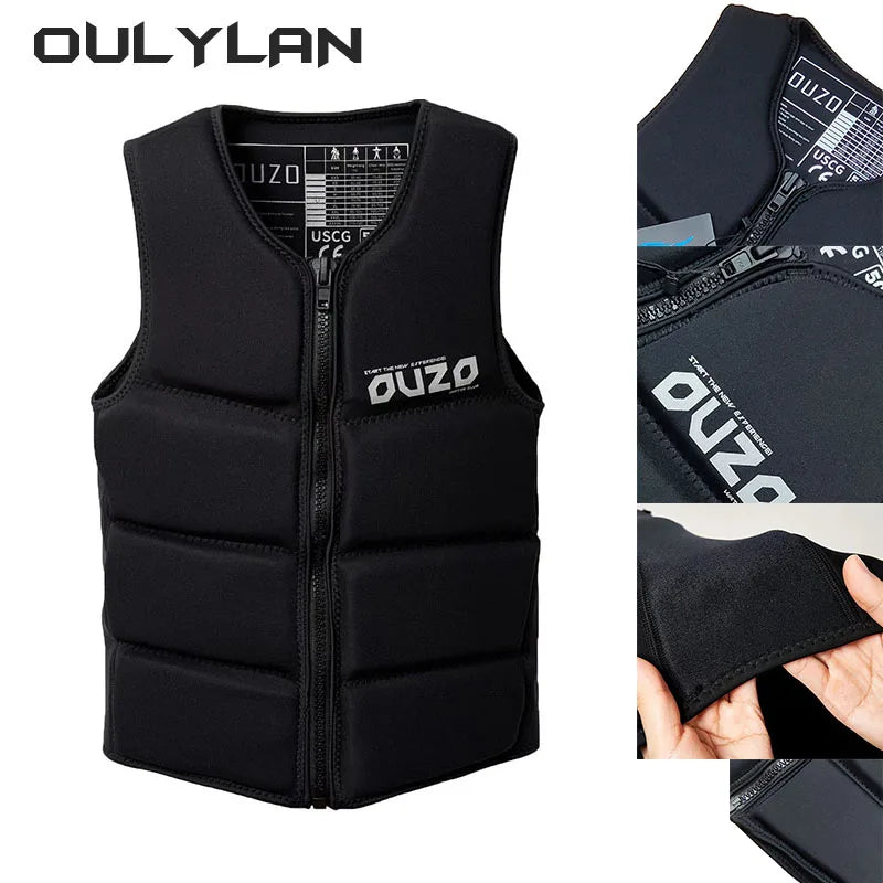 Oulylan Life Jacket Fishing Vest Water Sports Kayaking Swimming Surf Drifting Adult Life Jacket Safety Vest Rescue Boats