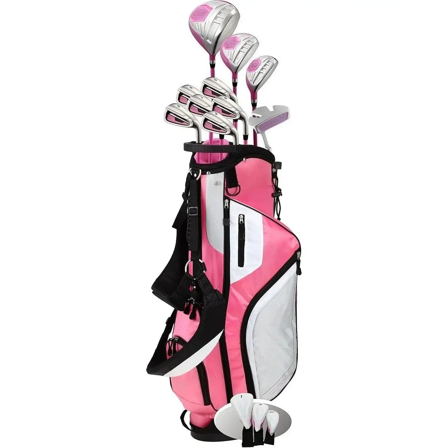 wM5 Womens  Clubs Full Set, Titanium Driver, S.S. Fairway, S.S. Hybrid, S.S. 5-PW Irons, Putter, Stand Bag, 3 H/C's