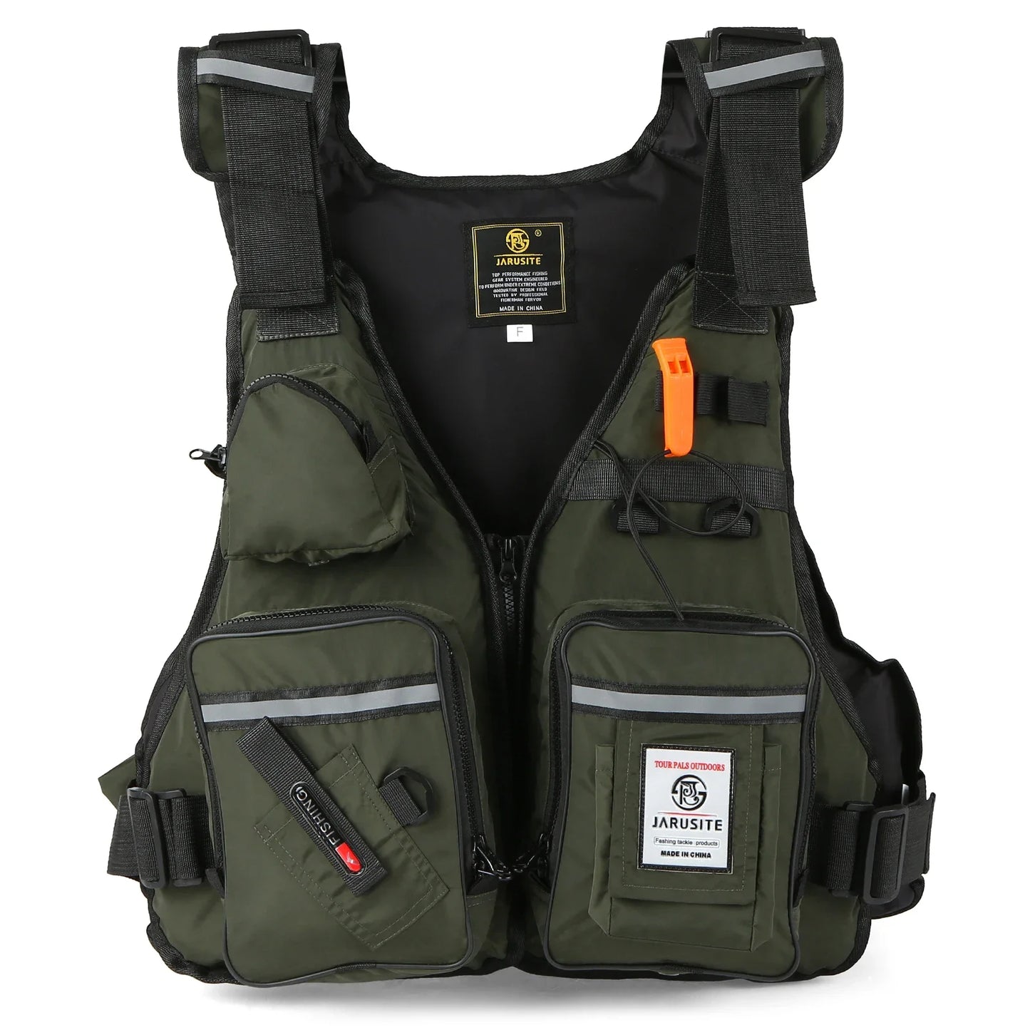 Men Professional Life Jacket Buoyancy Suit Portable Fishing Vests Multi-Pockets Waterproof
