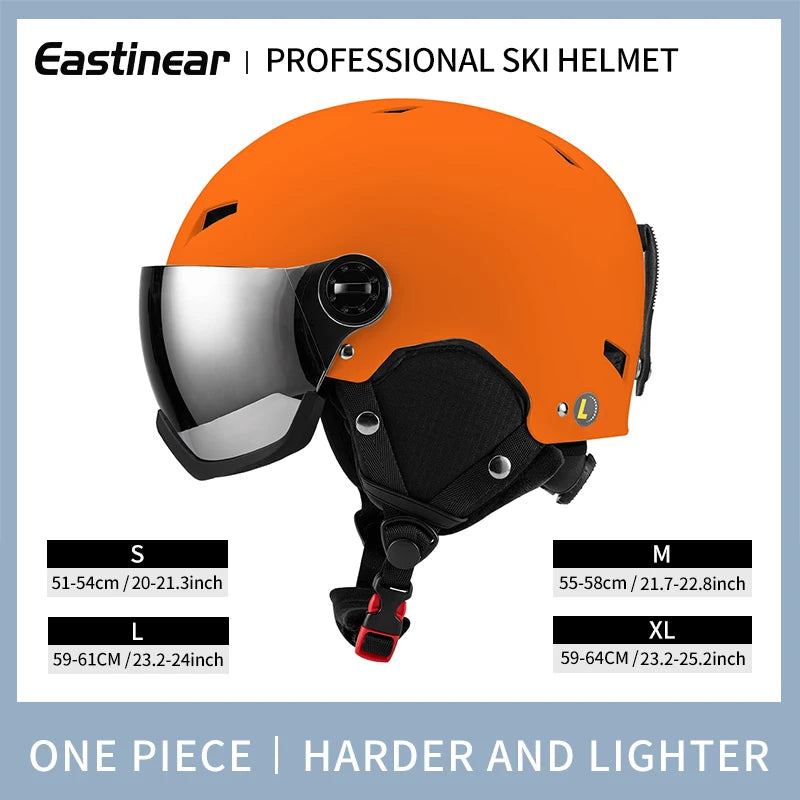 Eastinear's New Lightweight All-in-one Goggles Ski Helmet Men's and Women's Children's