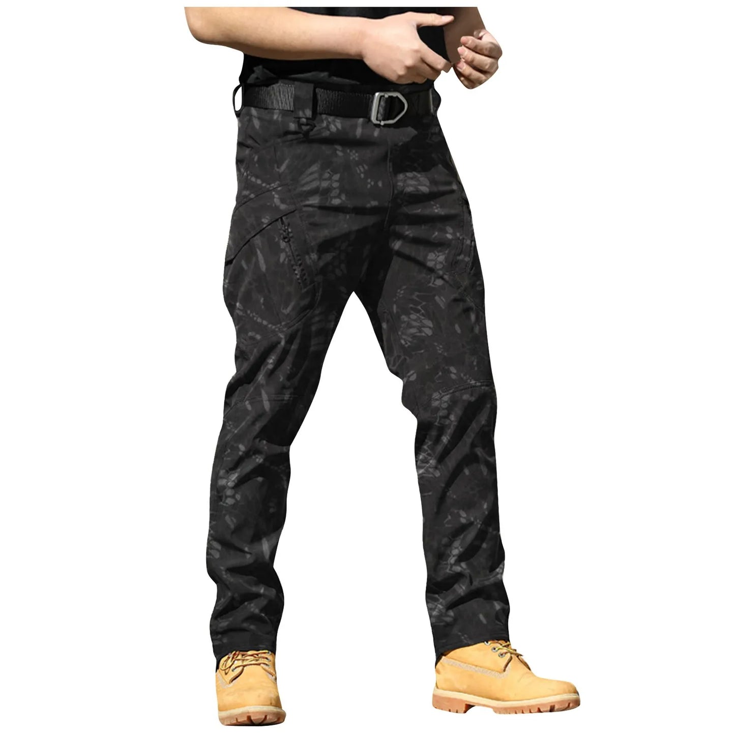 Spring-Autumn Outdoor Stretch Water-Resistant Hiking Trousers Wear-Resistant Utility Pants