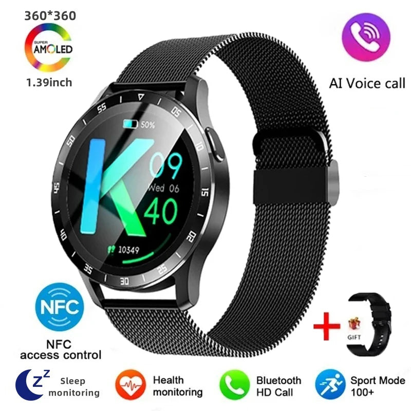 2024 New Bluetooth Call Smart Watch High end Men's Multi sport Mode NFCIP67 Waterproof Fitness Smart Electronic Watch