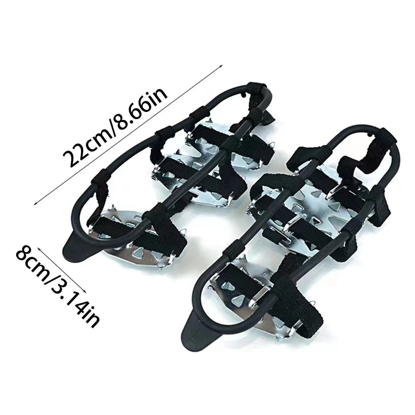 24 Teeth Silicone Steel Crampons Snow Grips for Hiking Mountaineering Outdoor Ice Traction Shoes Easy On Off