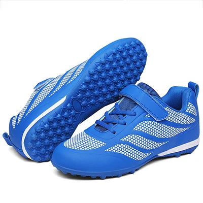 Size 28 29 Children Hook Loop Soccer Shoes  Artificial Grass Outdoor Competition Football Shoes