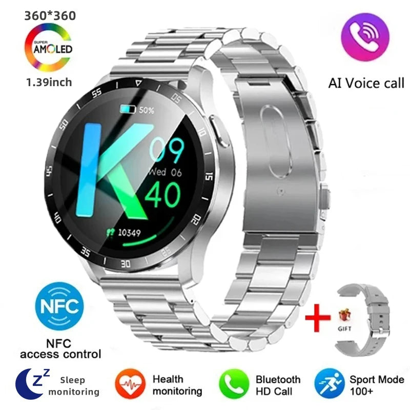 2024 New Bluetooth Call Smart Watch High end Men's Multi sport Mode NFCIP67 Waterproof Fitness Smart Electronic Watch