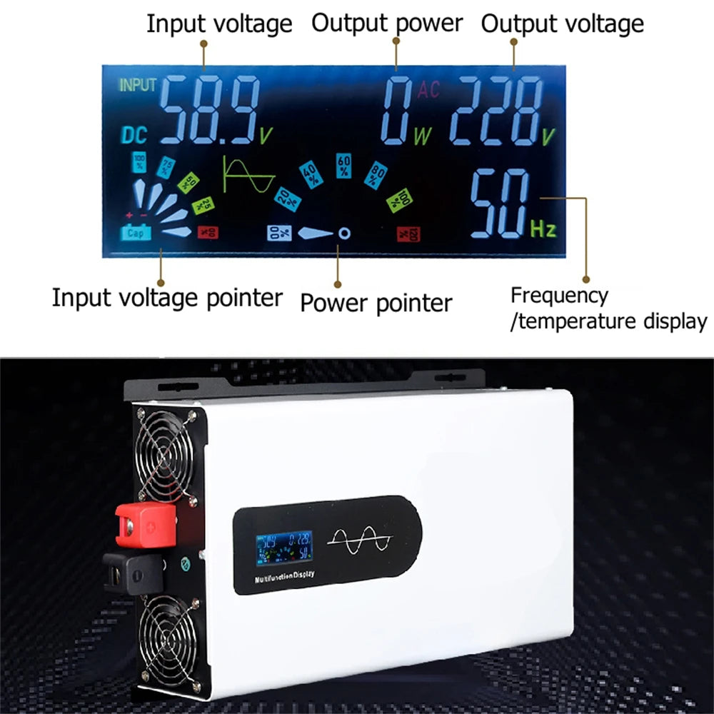 Pure Sine Wave Inverter DC  24V 48V 72V AC 110-120V 8000W Sinus Sin Converter Solar Inverter Car Inverters Off Grid Wall-mounted