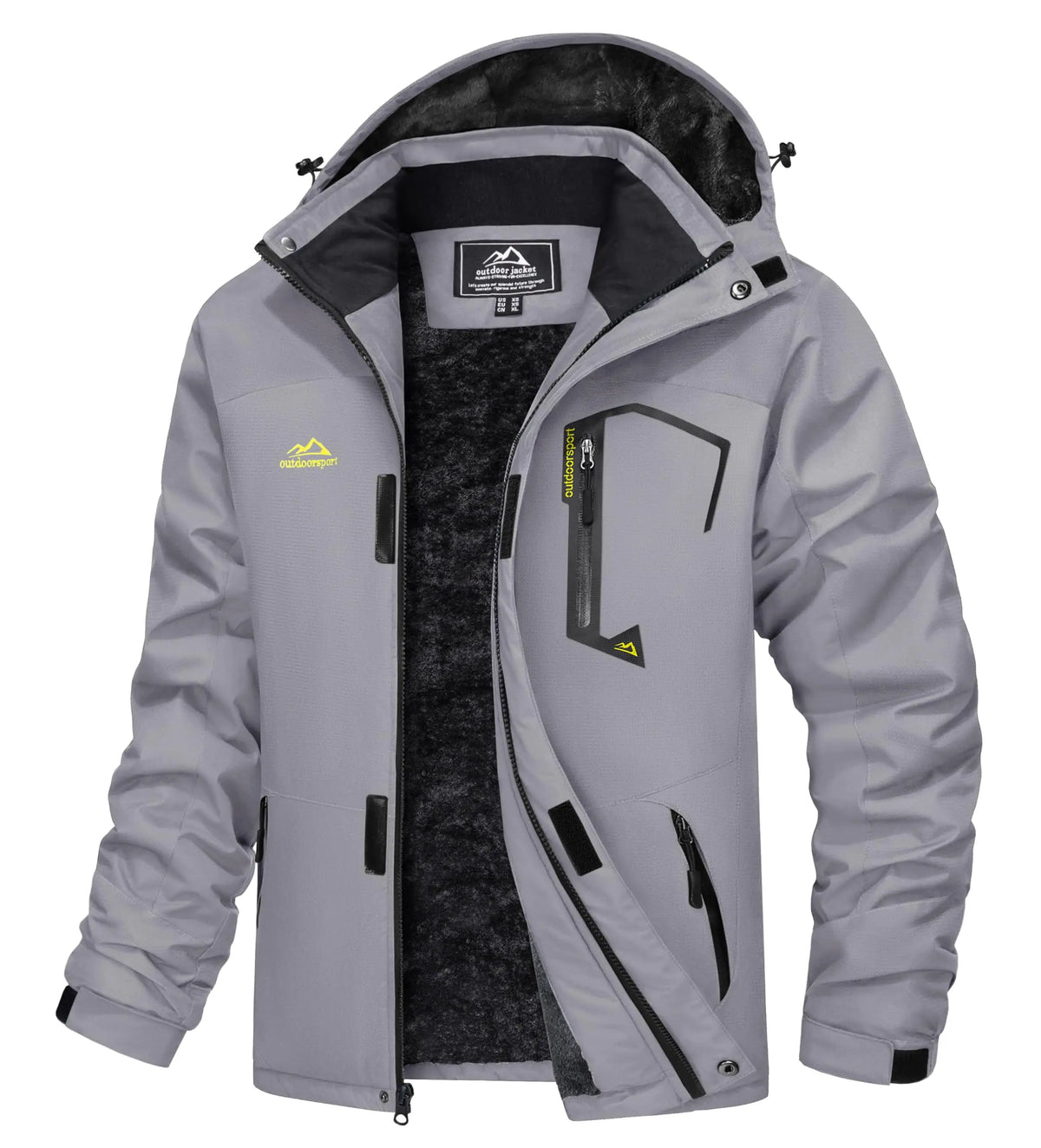 Men's Water-Resistant Ski Jacket Winter Fleece Lined Snow Coat Warm Windproof Outdoor Jacket