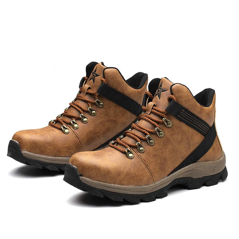 Work Boots Indestructible Safety Shoes Men Steel Cap Puncture-Proof