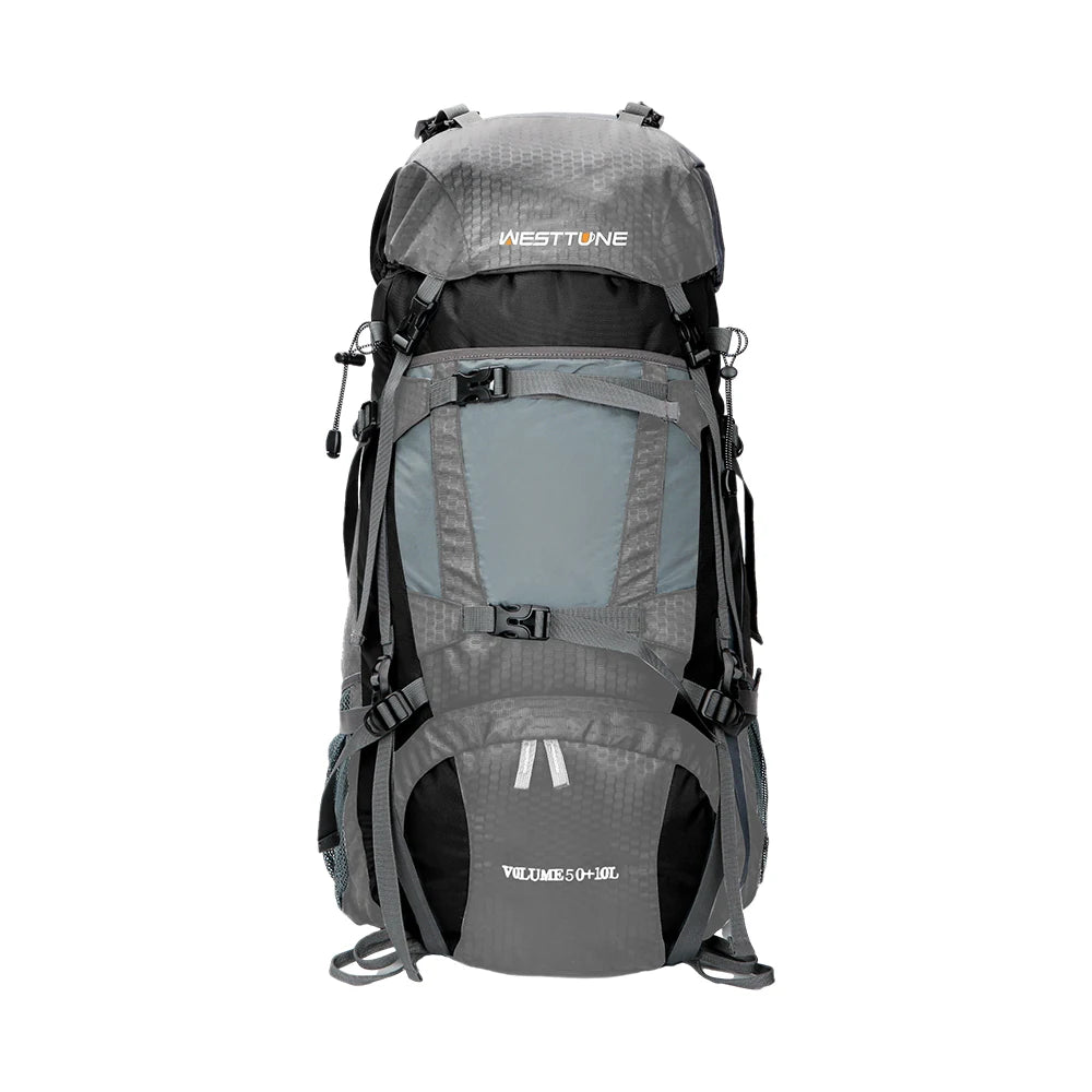 WESTTUNE 60L Explorer Internal Frame Backpack with Rain Cover for Hiking Camping Backpacking Travel
