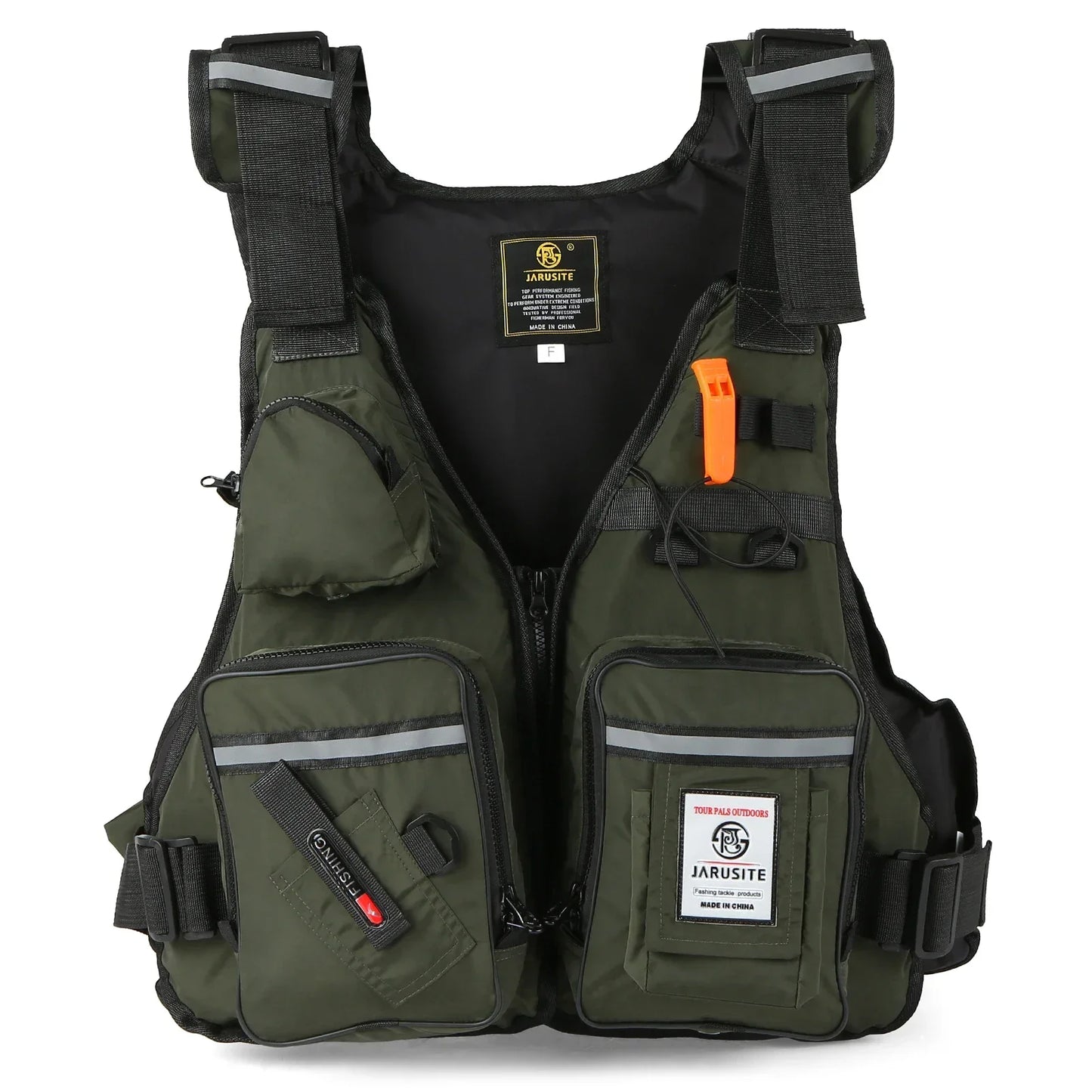 Men Professional Life Jacket Buoyancy Suit Portable Fishing Vests Multi-Pockets Waterproof