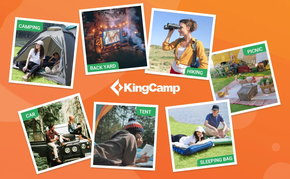 KingCamp Self Inflating Sleeping Pad, Ultralight Inflatable With Pillow Built-in Foot Pump