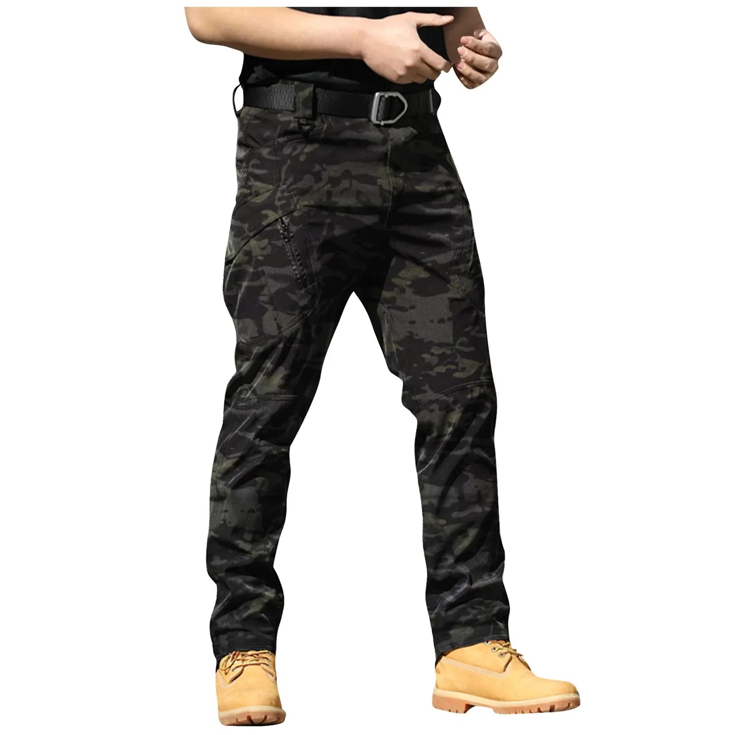 Spring-Autumn Outdoor Stretch Water-Resistant Hiking Trousers Wear-Resistant Utility Pants