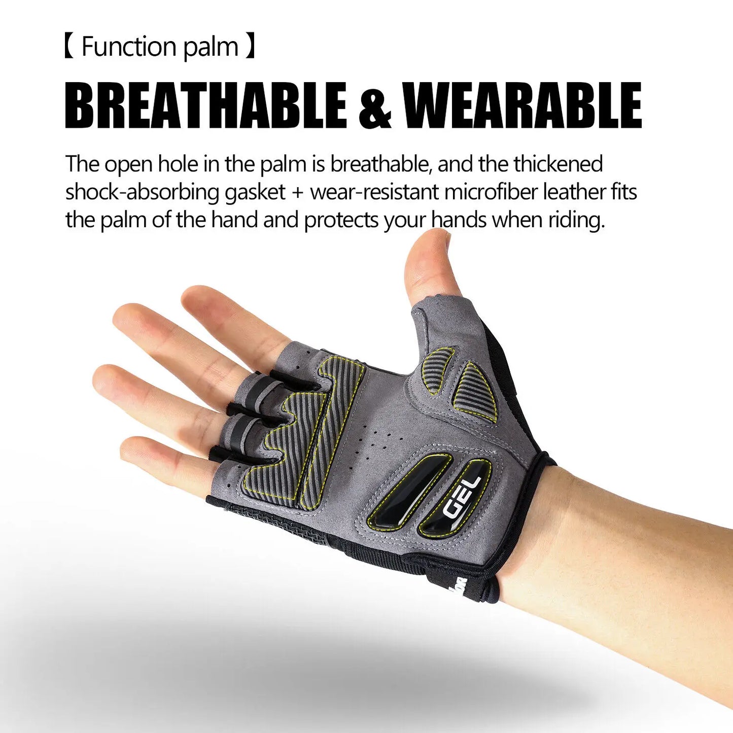 Cycling Gloves Anti- Slip Half Finger Gel Pad Shock-Absorbing Riding Gloves Summer Half-Finger Men Women