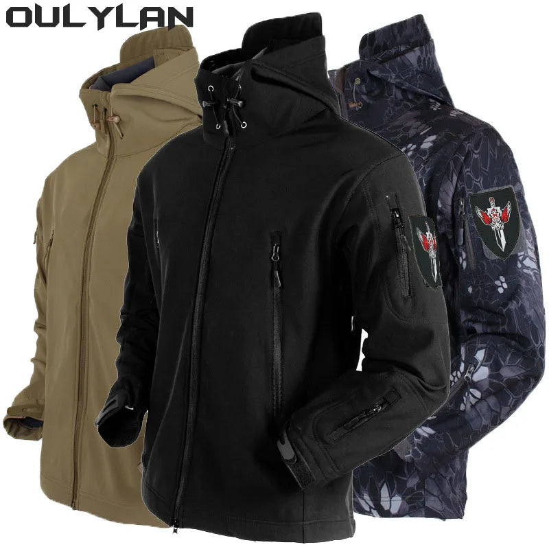 Oulylan Outdoor Jacket Military  Windproof Waterproof Shark Skin Soft Shell Comfortabe Camping Hunting Hiking Jacket