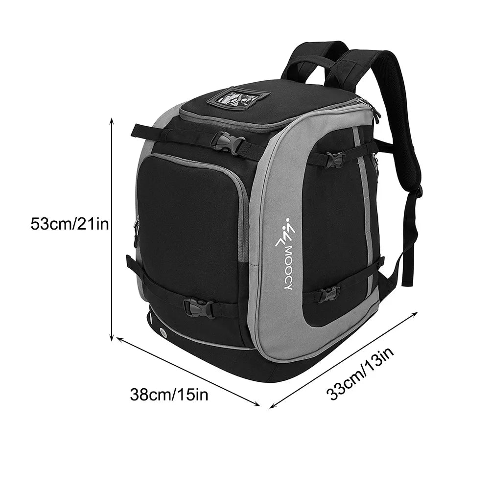 65L Ski Boot Backpack Large Capacity Oxford Cloth Helmet Clothing Rucksack Boots Helmet Clothing Storage Bag for Hiking Climbing
