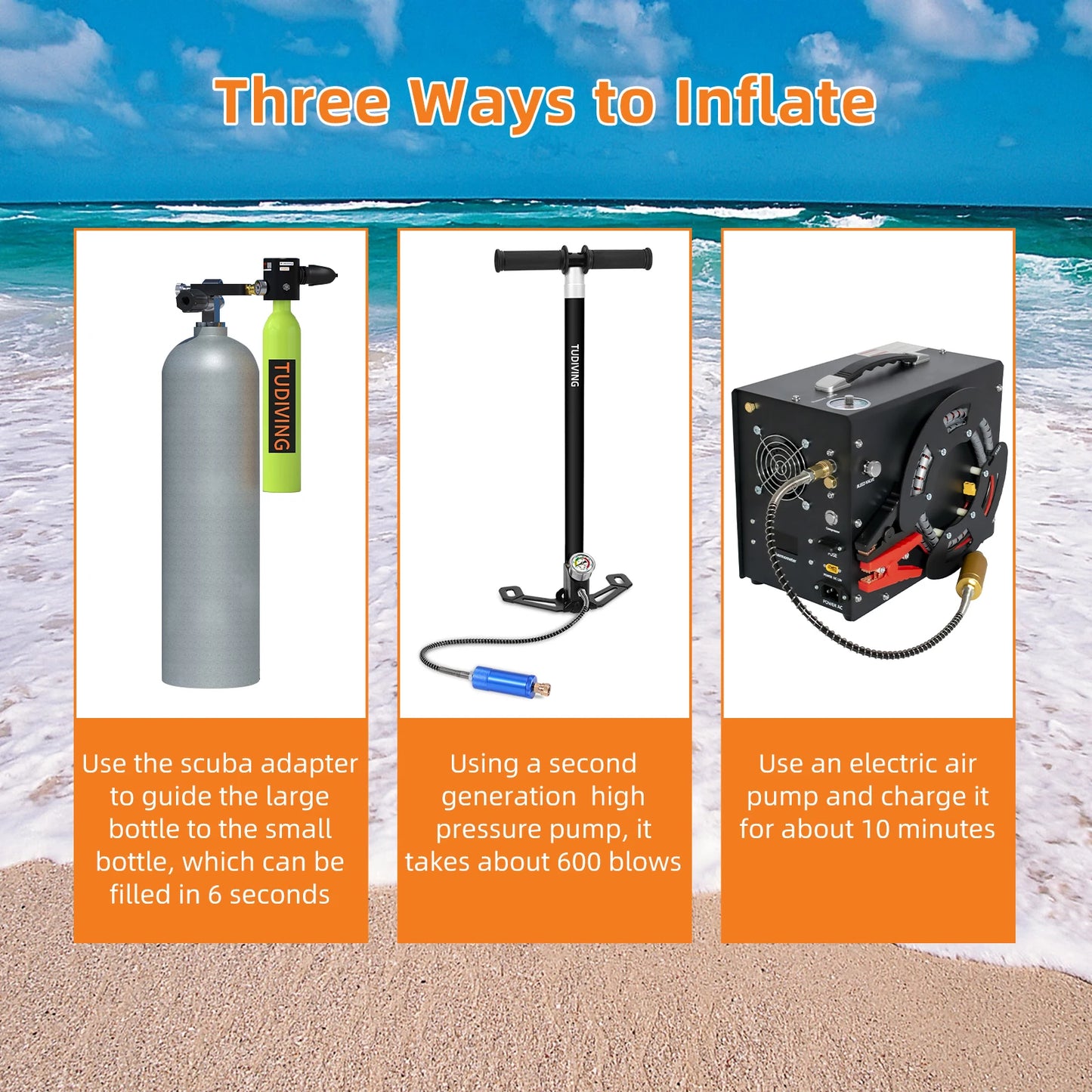 TUDIVING-0.5L Scuba Diving Tank Set,Mini Oxygen Cylinder with Full Face Mask,Portable Travel Diving Kit