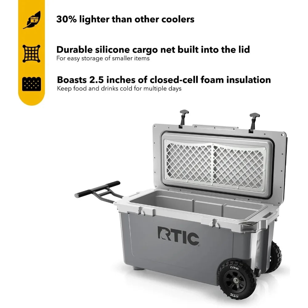 72 Quart Ultra-Light Wheeled Cooler Hard Insulated