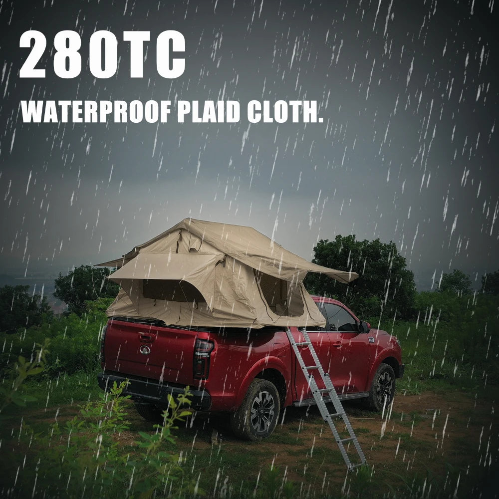 Roof tent with 280TC 2000 waterproof lattice cloth for using as a Camping Necessity