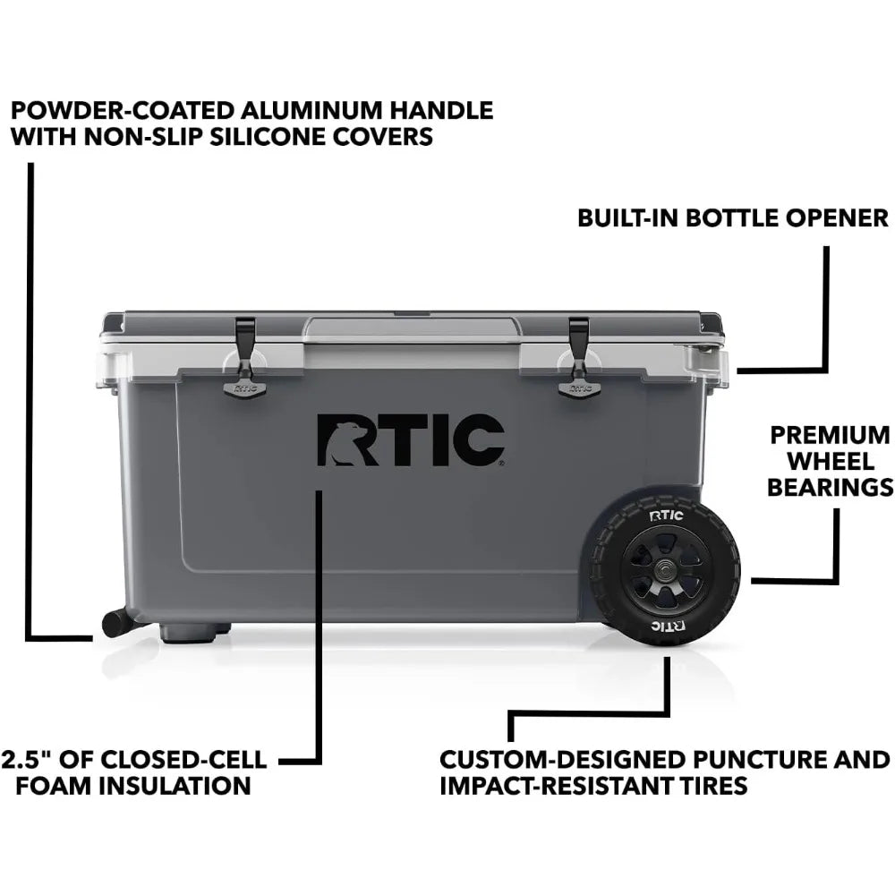 72 Quart Ultra-Light Wheeled Cooler Hard Insulated