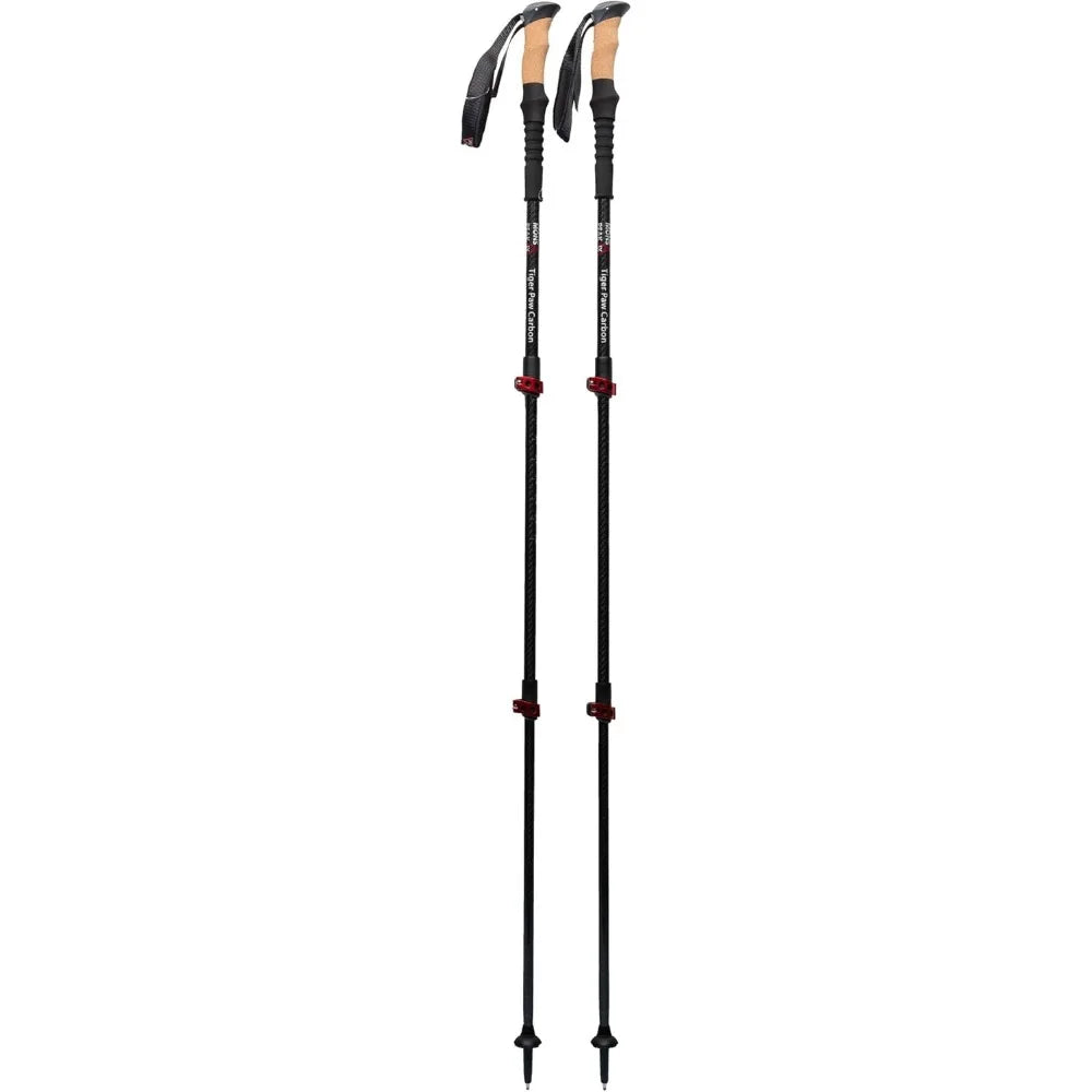 Carbon fiber hiking pole snowshoe line - cork grip ultra-light foldable adjustable