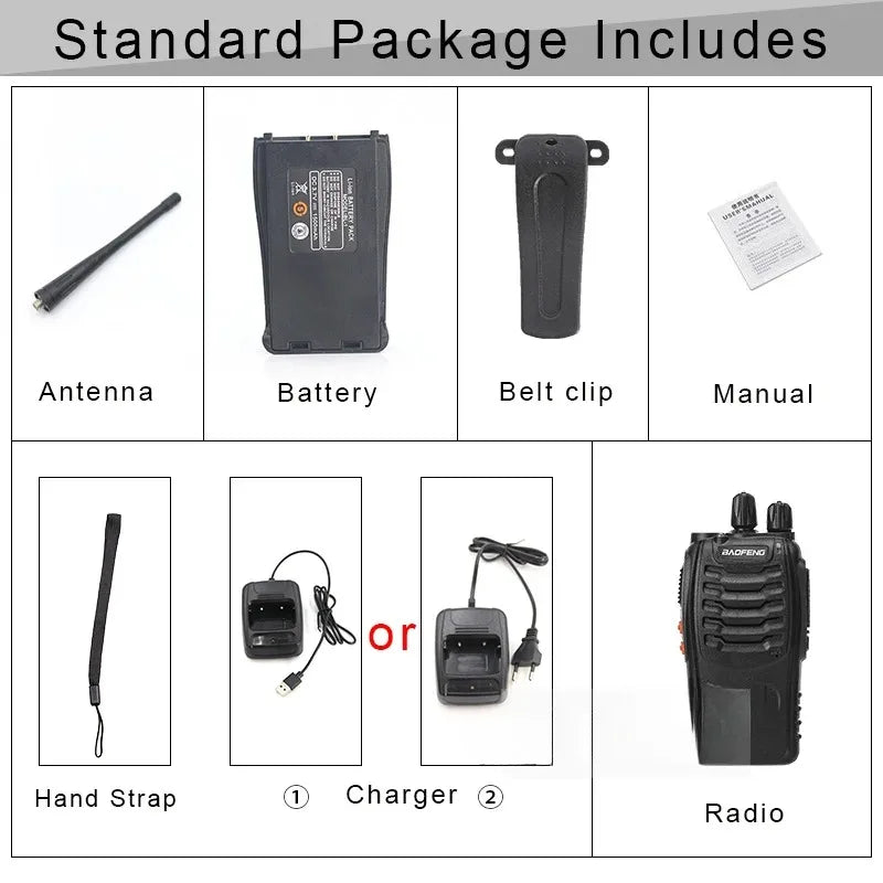 2PCS 4PCS 6PCS 2800mAh Baofeng BF-888S Walkie Talkie 888s 5W 400-470MHz UHF BF888s BF 888S USB Charger