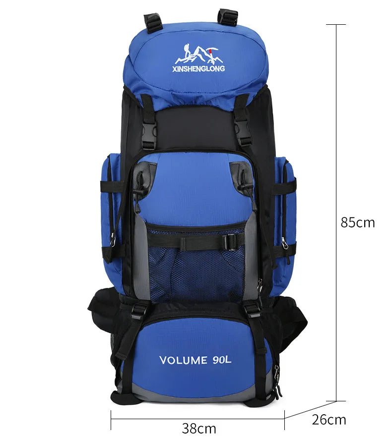 Oulylan 90-liter Camping Extra Large Large Capacity Traveling Luggage Bag with Water Splashing Prevention Backpack