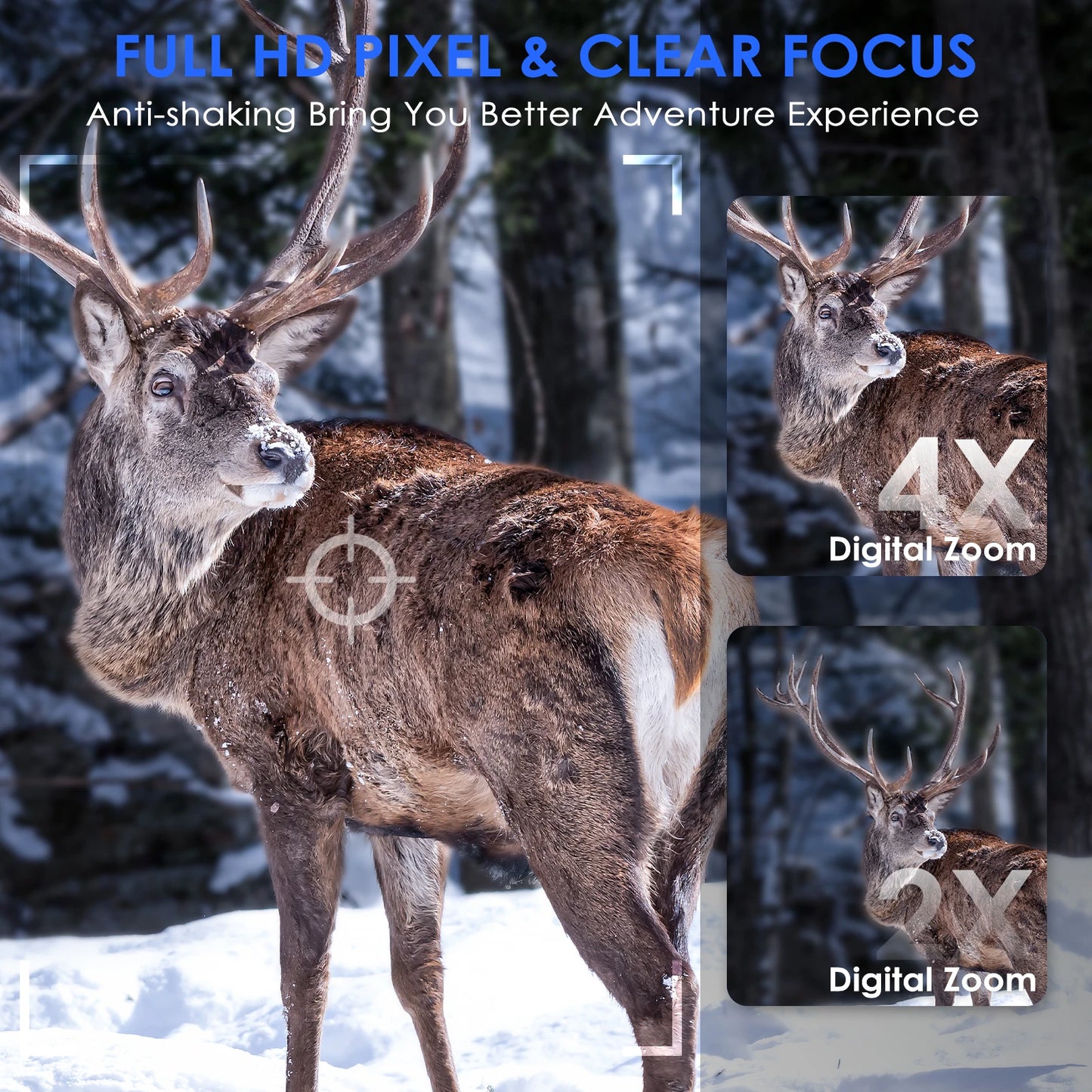 Night Vision Binoculars 4X Digital Zoom 7 Levels Infrared Surveillance Goggles 2.3" Screen Darkness 300 Meters