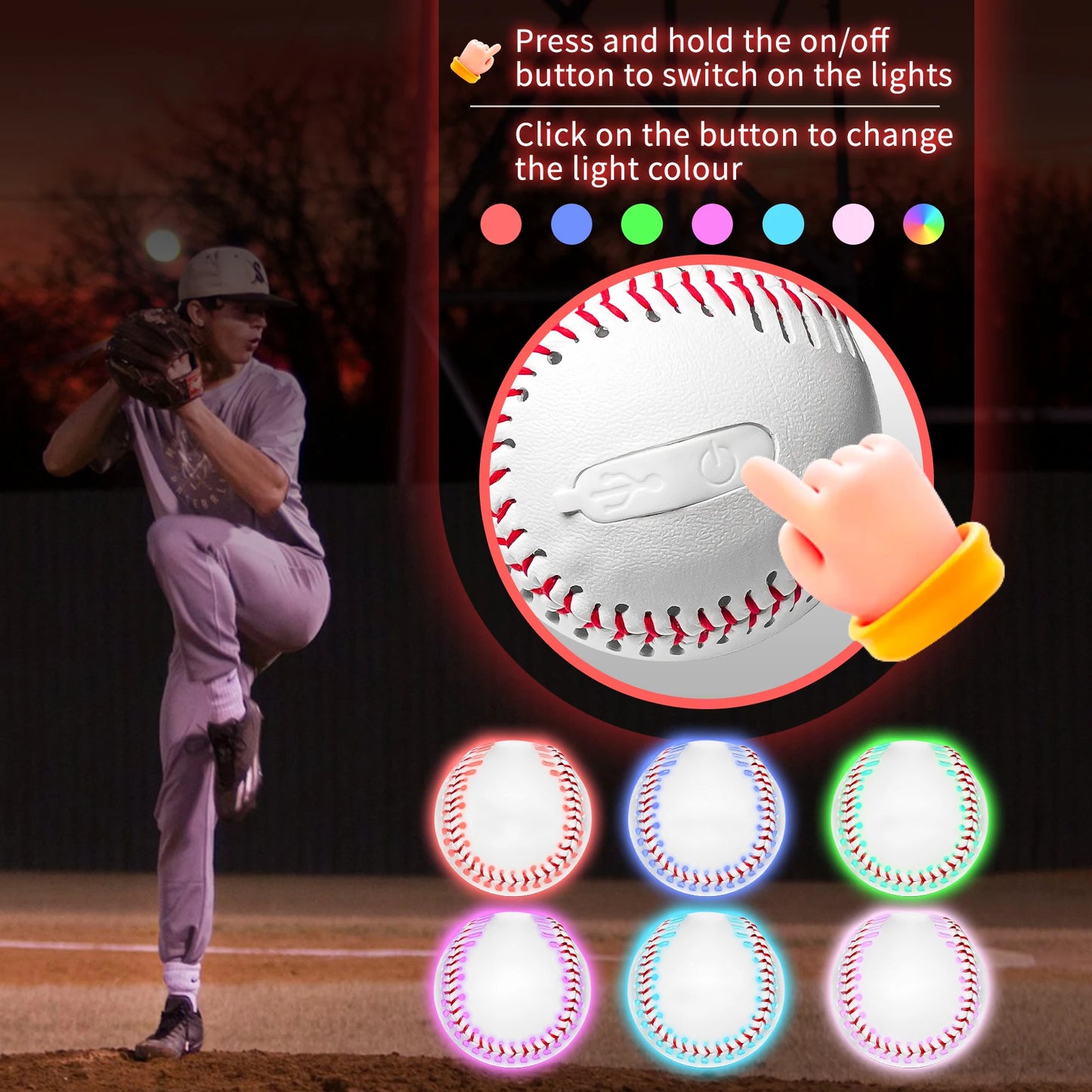 Glow in The Dark Baseball, Sports Gear Accessories Gifts All Ages Gift Ideas