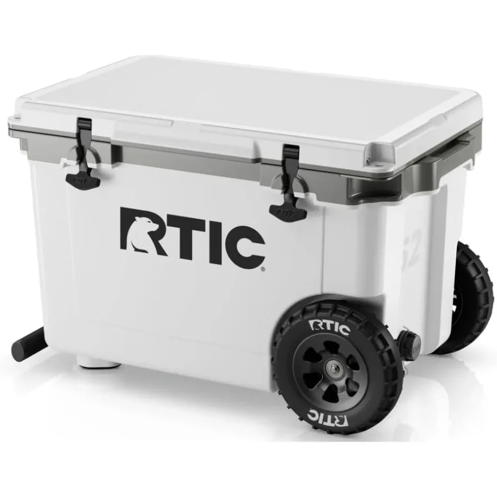 52 Quart Ultra-Light Wheeled Hard Cooler Insulated Portable Ice Chest Camping, Picnic, Fishing