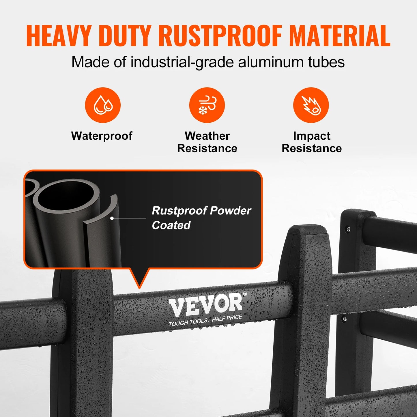 VEVOR Truck Bed Extender Aluminum Retractable Tailgate Extender 51.6"-64"/55.5"-68" Adjustable Length