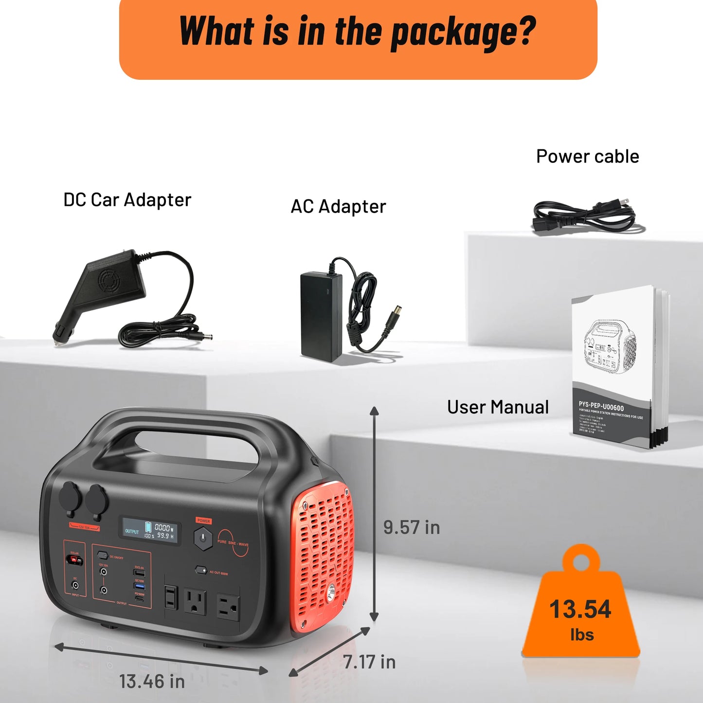 600W Portable Generator Power Station AC Outlets for Outdoor Camping RV Home Emergency
