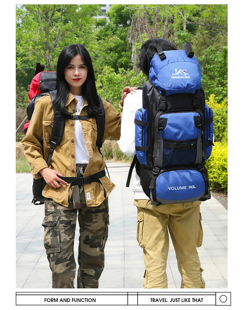 Oulylan 90-liter Camping Extra Large Large Capacity Traveling Luggage Bag with Water Splashing Prevention Backpack