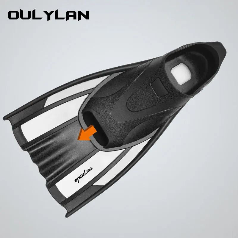 Oulylan Swimming Diving Fins Rubber Snorkeling Professional Flexible Comfort Non-Slip Swim Flippers